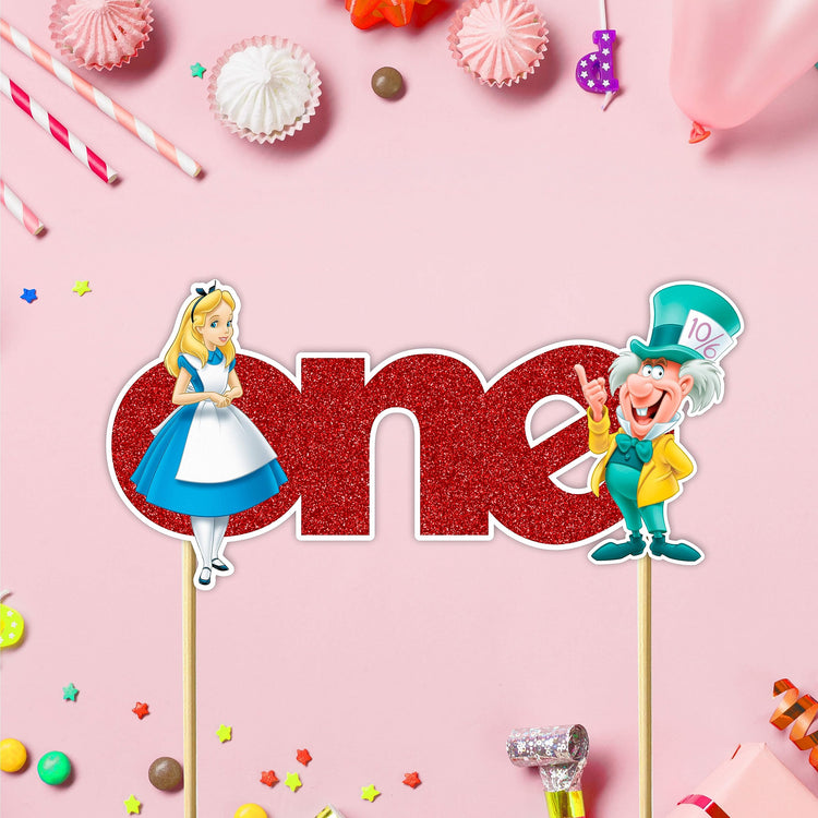 Alice in Wondrland One Cake Topper