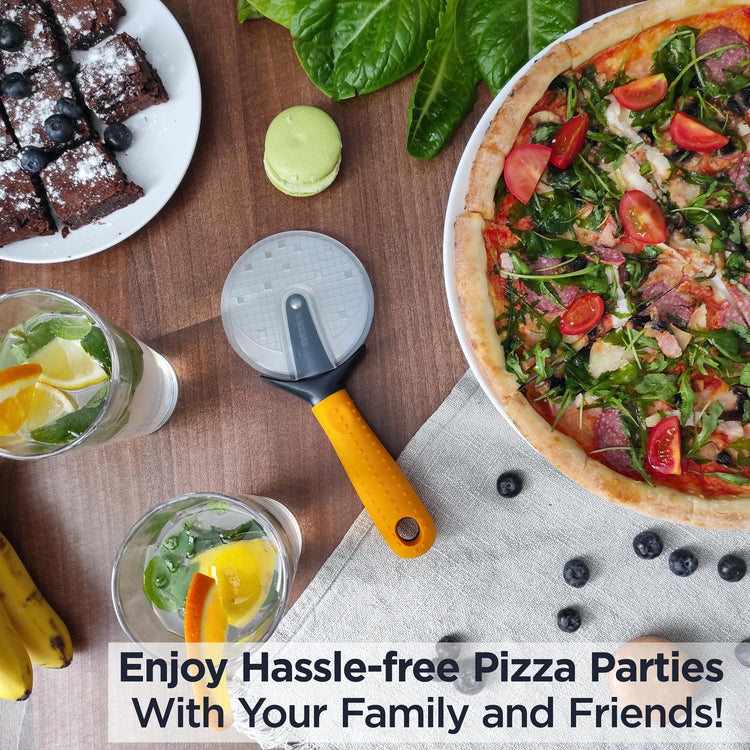 Pro Heavy Duty Pizza Cutter With Wheel Slicer