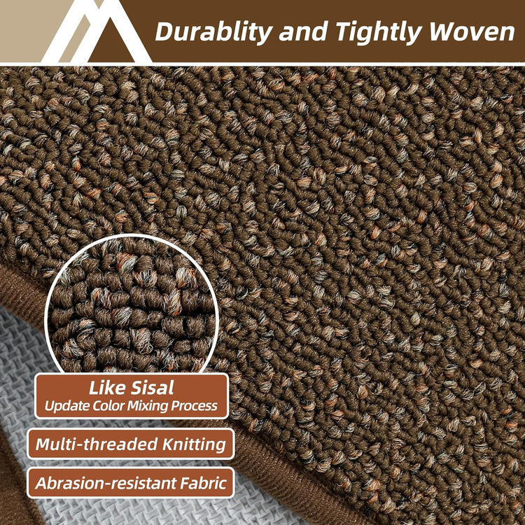 COSY HOMEER Kitchen Rugs and Mats 2PCS Non Slip Kitchen Mats for Floor Washable Stain Resistant Kitchen Runner Rug Sets Absorbent Kitchen Floor Mat 20"x32"+20"x48",Brown