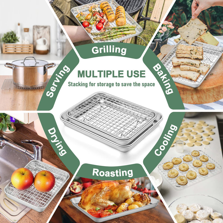 Quarter Sheet Pan with Wire Rack (4 Count)