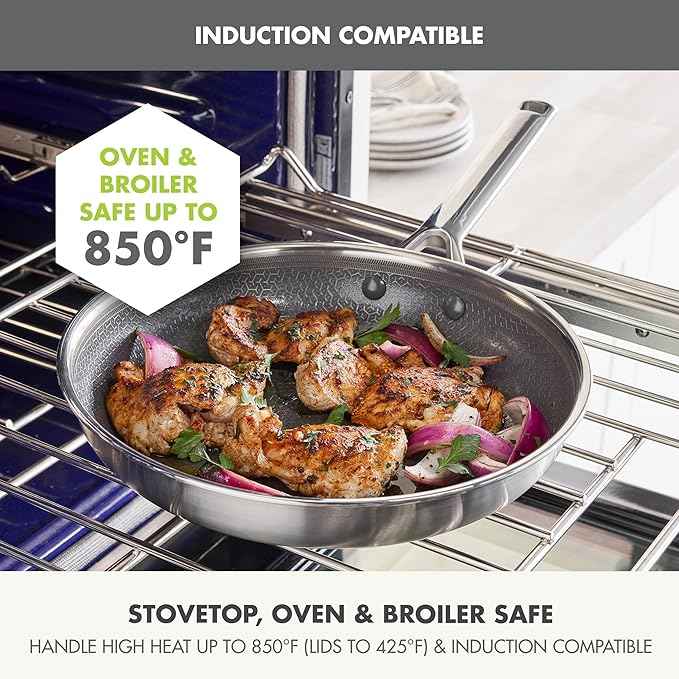 GreenPan Hybrid 13 Piece Nonstick Stainless Steel Cookware Set, APEX Tri-Ply Thermobond PFAS-Free Ceramic Pots & Pans, Induction & All Cooktop Compatible, Oven Temp to 850°F, Dishwasher Safe, Silver