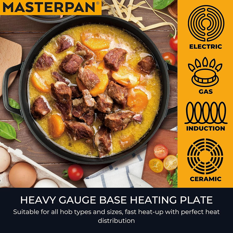 7 Quart Non-Stick Cast Aluminum Dutch Oven Casserole Stockpot 11", Black