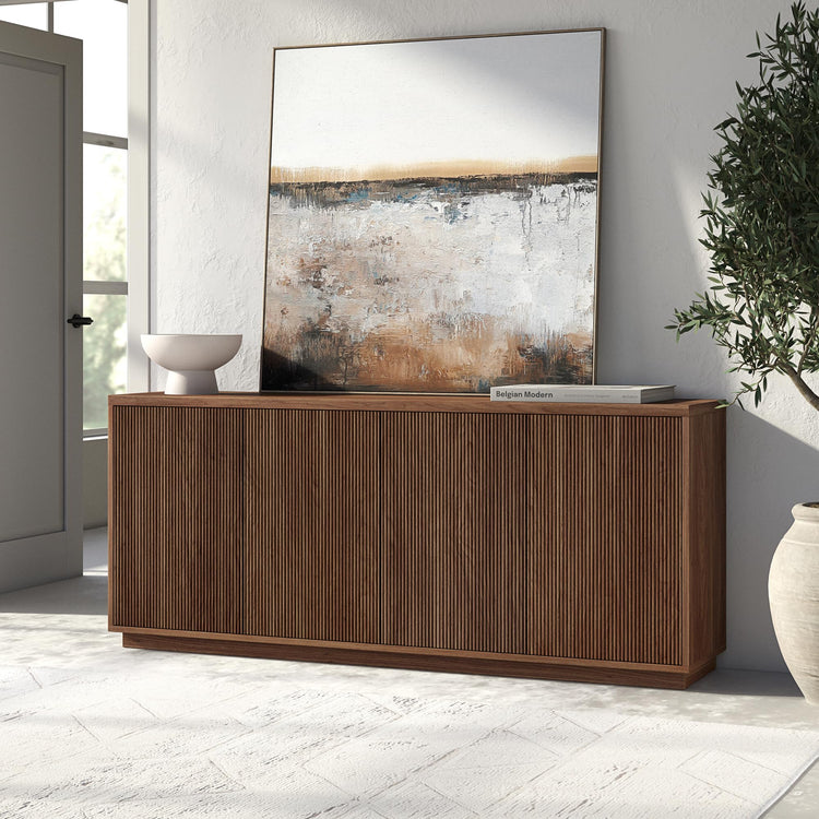 68" Fluted Modern Sideboard Buffet Cabinet