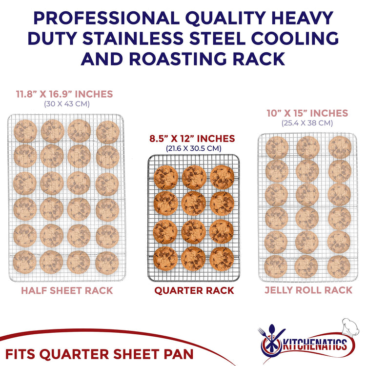 Quarter Sheet Cooling Rack Stainless Steel Oven Safe Set 2 (2 Count)