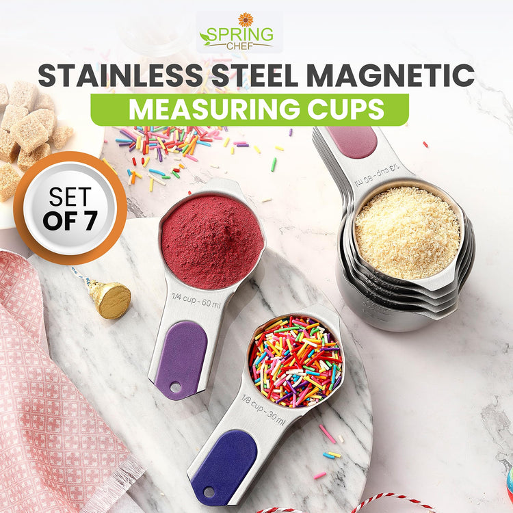 7 Magnetic Stainless Steel Measuring Cups Set (7 Count)