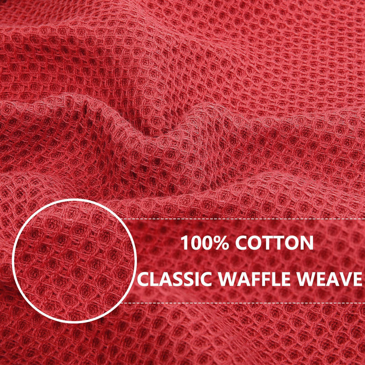 100% Cotton Waffle Weave Kitchen Dish Towels 4 (4 Count)