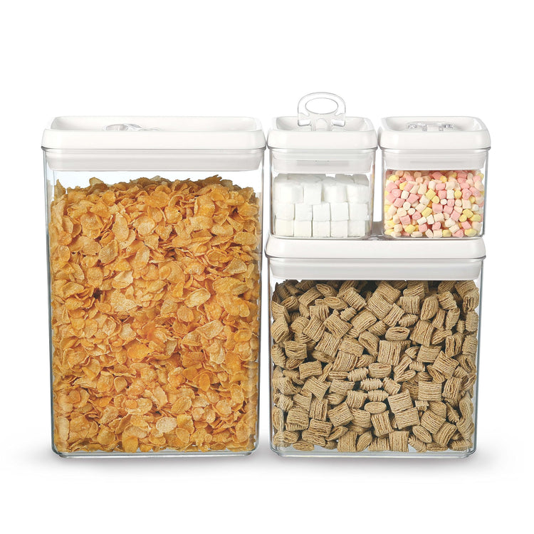 Flip Tite Storage Container with Lid 4" RECTANGULAR Air Tight Ring Flip Top (4 Count)