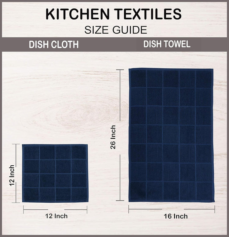 AMOUR INFINI Dish Cloths for Washing Dishes Set of 8 - Highly Absorbent, Super Soft Kitchen Dishcloths - Reusable Quick Dry Dish Rags for Cleaning & Drying Kitchen Linens (12x12 Inch - Blue) - Nestoria
