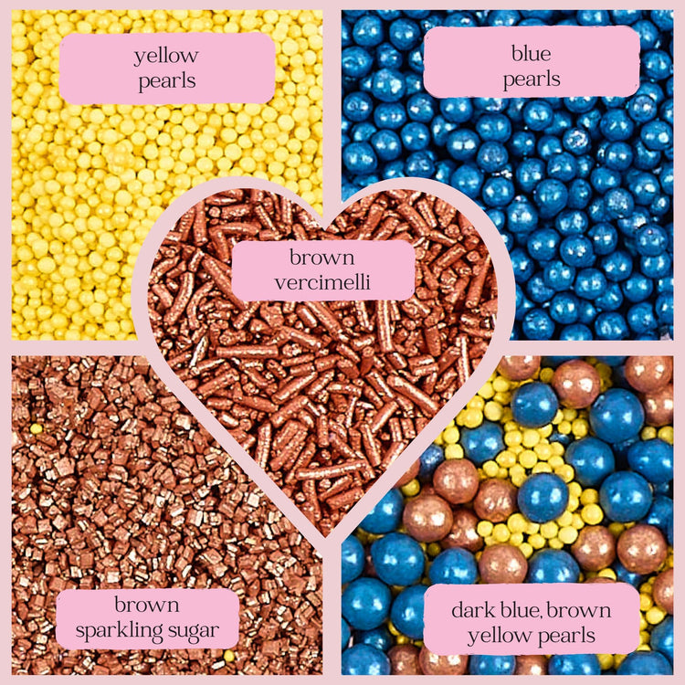 Sprinkles Confect Sprinkles for Cakes & Cupcakes Decoration Assorted pack of 5 ?Graduation Day Mix Yellow