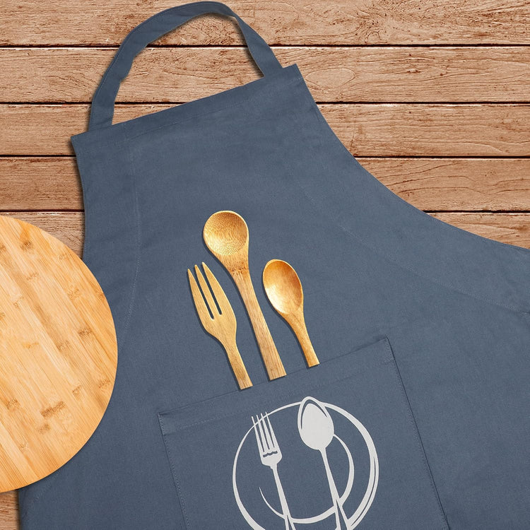 Urban Villa Unisex Apron with Printed Pockets Heavier Quality Everyday Use Over Sized 24 by 36 inches