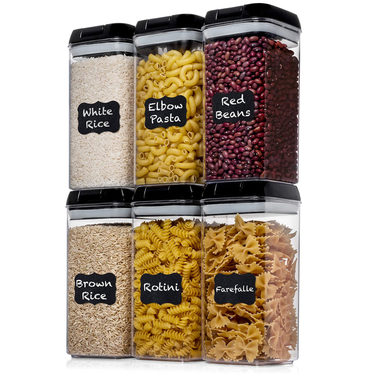 6 PC 1.2L Airtight Food Storage Containers with Lids BPA Free Plastic (6 Count)