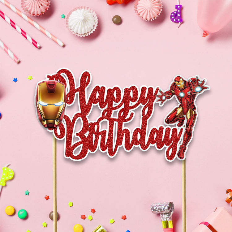 Irn Man Happy Birthday Cake Topper