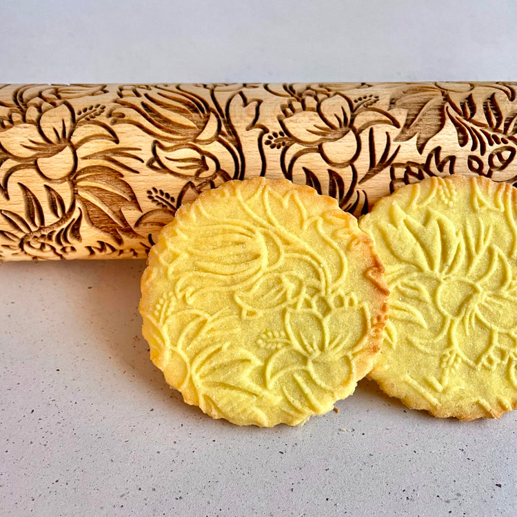 Embossing Rolling Pin BLOOMY with Floral Pattern