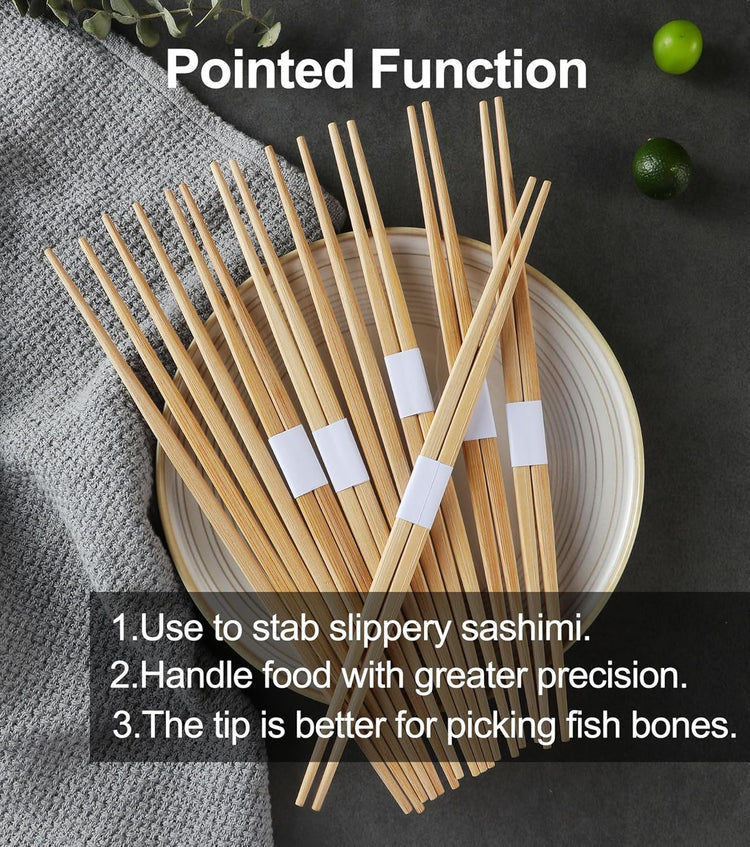 500 Pairs Disposable Bamboo Chopsticks Bulk 9.45in Japanese Sushi Restaurant Separated Pointed Chop Sticks