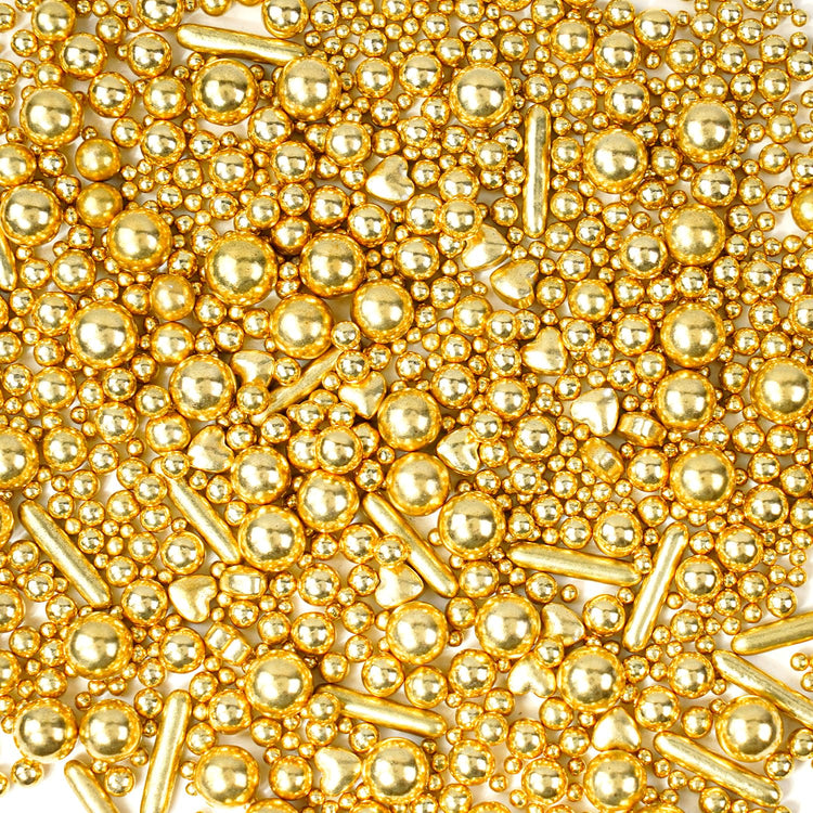Gold Pearl Heart Sprinkles for Cake Decorating (5.29 Ounce)