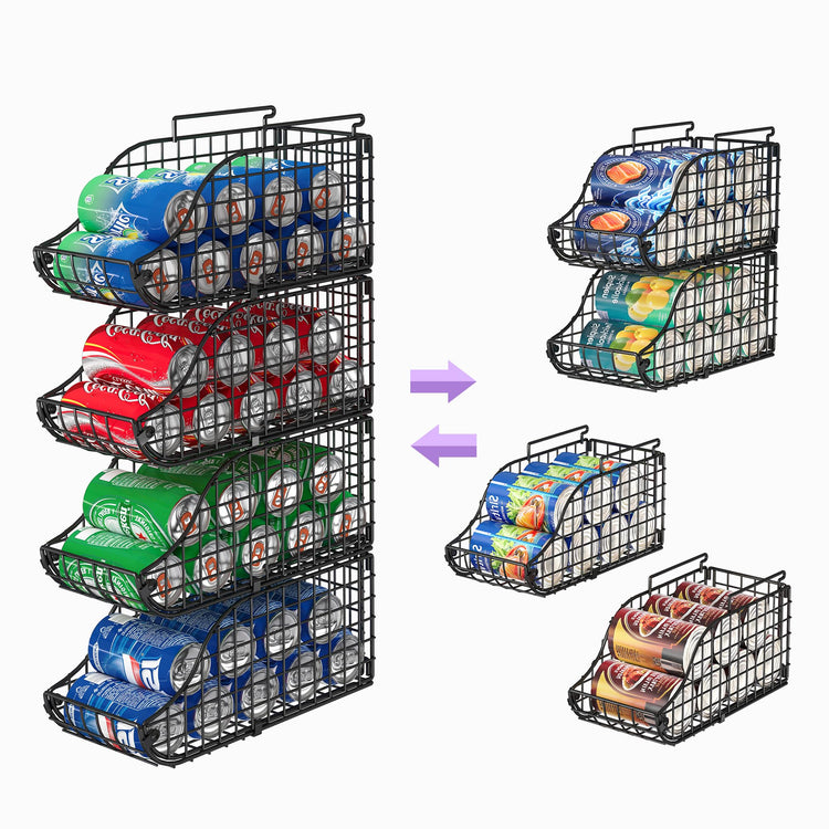 4 Pack Stackable Can Rack Organizer for Kitchen Pantry (4 Count)