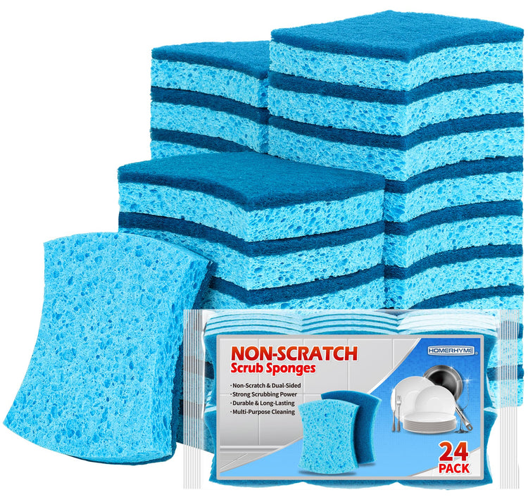 Non Scratch Cellulose Scrub Sponges 24 Pack (24 Count)
