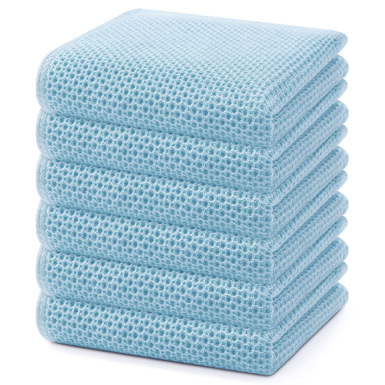100% Cotton Waffle Weave Kitchen Dish Towels 6 (6 Count)