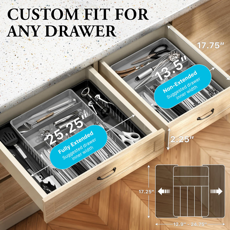 Expandable Kitchen Drawer Flatware Organizer