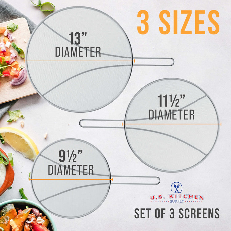 Set of 3 Stainless Steel Splatter Screen (3 Count)