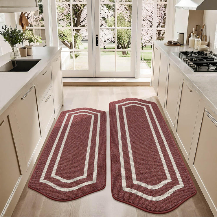 Long Kitchen Floor Mats and Rugs 2PCS Non Slip Washable