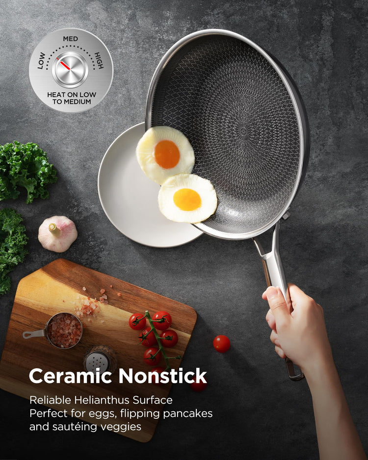 Non Stick Frying Pans Hybrid Ceramic With Lid