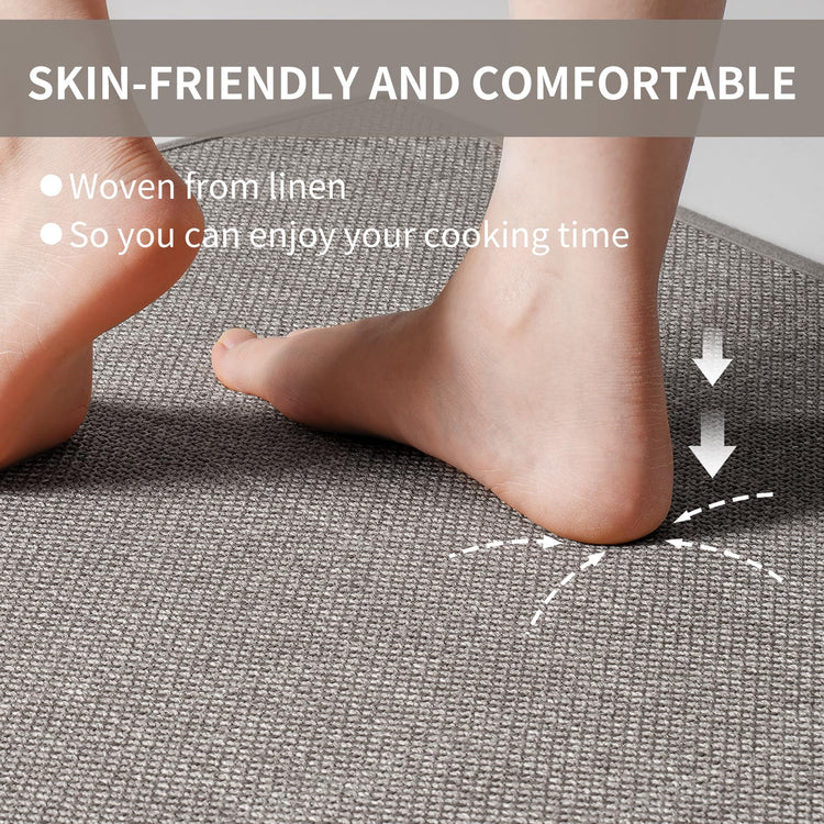 Kitchen Mat Kitchen Rugs Sets of 2 PCS Non Slip Gray 17"x30"+17"x59" (10.51 Sq Ft)