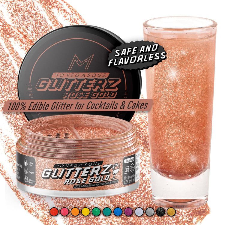 Rose Gold Edible Glitter for Drinks & Cakes