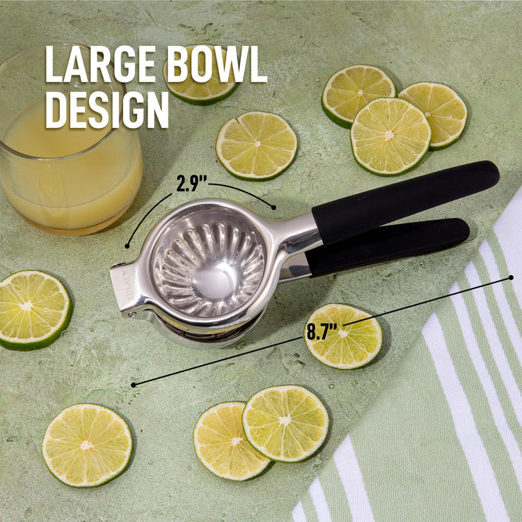 Zulay Lemon Squeezer Stainless Steel with Premium Heavy Duty Solid Metal Squeezer Bowl