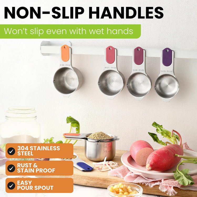 7 Magnetic Stainless Steel Measuring Cups Set (7 Count)