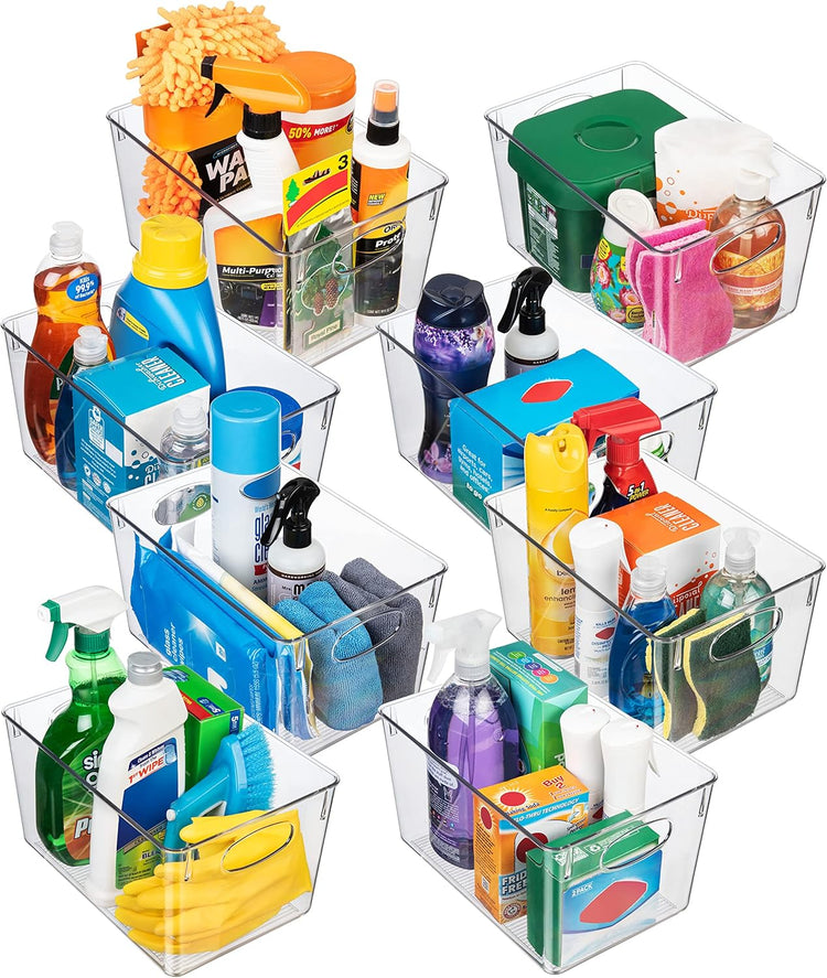 ClearSpace Plastic Storage Bins With lids, 8 Pack – Perfect Pantry Organization and Storage – Fridge Organizer, Pantry Storage Containers and Storage Bins, Cabinet Organizers