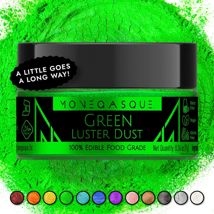 Green Edible Glitter for Drinks & Cakes