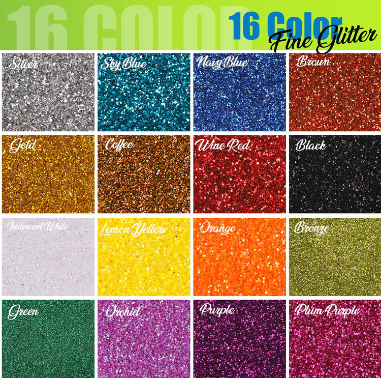 Glitter 32 Colors Fine and Chunky Glitter for Crafts (9.03 Ounce)