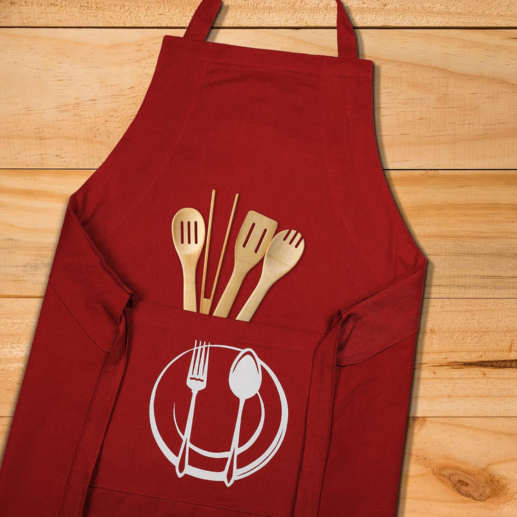 Urban Villa Unisex Apron with Printed Pockets Heavier Quality Everyday Use Over Sized 24 by 36 inches