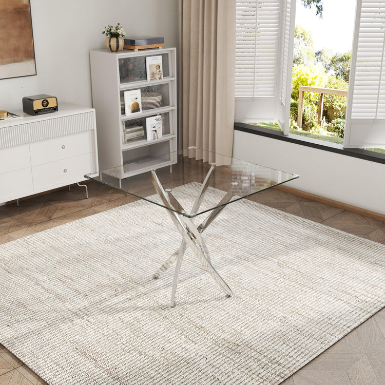 5 Piece Square Glass Dining Table Set (5 Count)