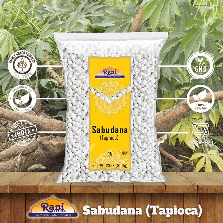 Rani Sabudana (Tapioca/Sago) Pearls 28oz (800g) ~ All Natural | Vegan | No Colors | NON-GMO | Indian Origin - Nestoria
