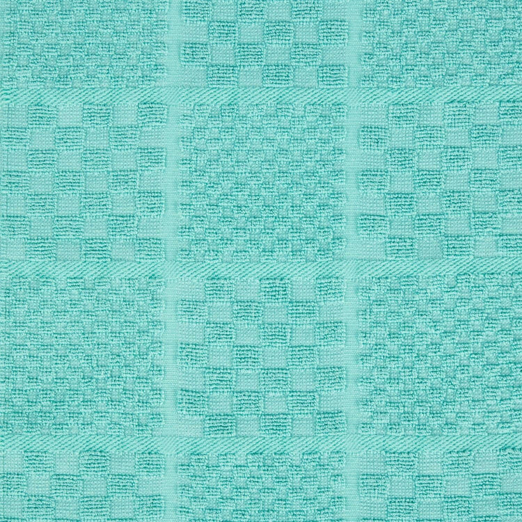 KITCHENAID Quilted Cotton Terry Cloth Oven Mitt, Pot Holder, Kitchen Towel 4-Pack Set, Heat Resistant, Silicone Grip, 16"x26", 7"x13" & 7"x10", Aqua Sky