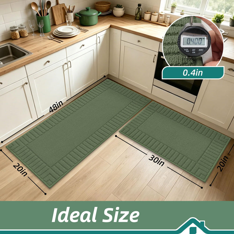 Kitchen Rugs Non Slip Washable 2PCS