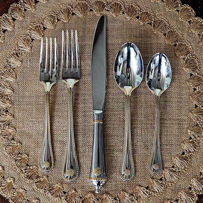 Juliska Berry & Thread 5pc Place Setting - Polished with Gold
