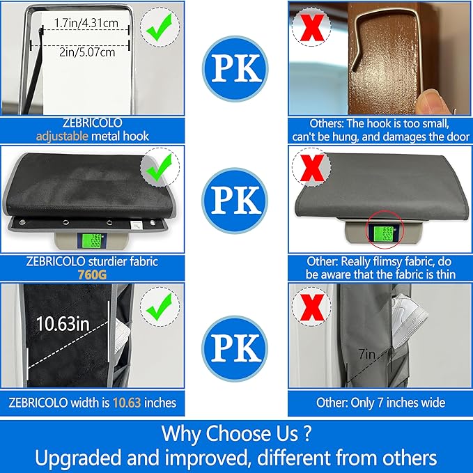 shoe organizer,70 Pounds Large Capacity,20-30-Pair over the door shoe organizer,10 Tiers shoe rack for closet,New upgrade Anti-scratch heavy duty hook and Bamboo material Baffle, Black/Grey