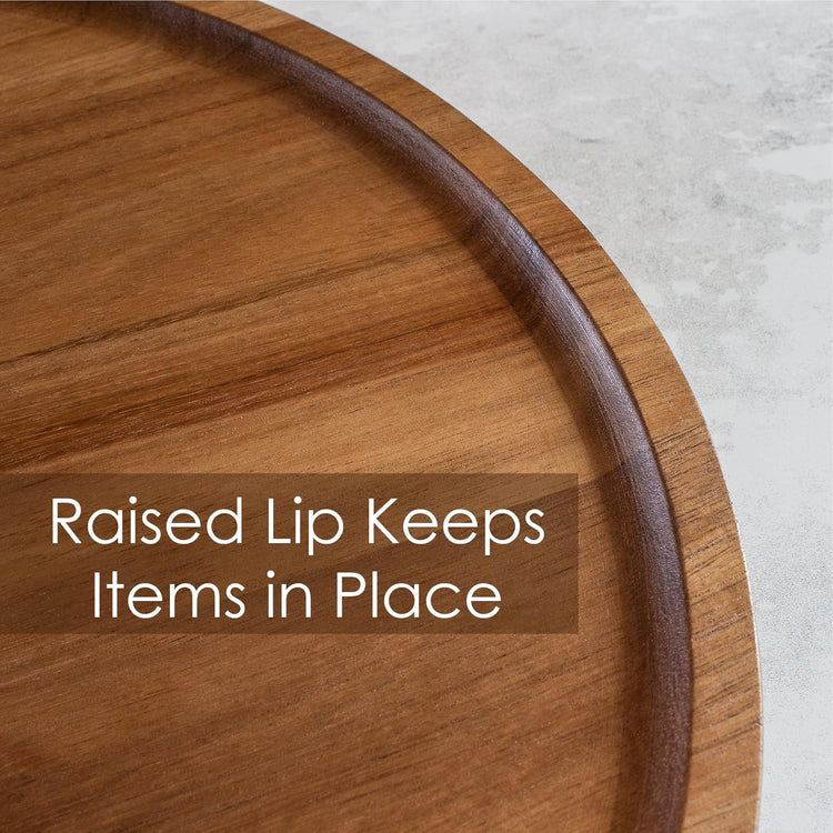 Acacia Wood Lazy Susan Organizer Kitchen Turntable for Cabinet, Table, Pantry or Countertop