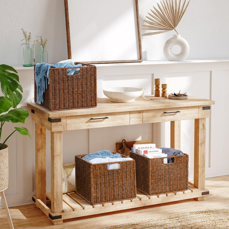 Wicker Storage Basket (3 Count)