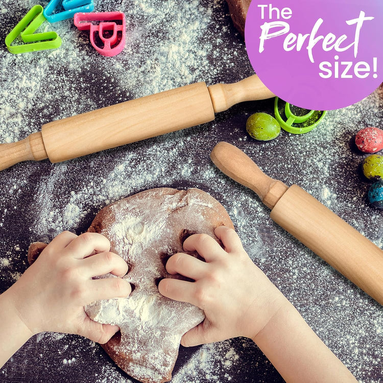 Premium Mini Rolling Pins, 8-Inch, 6-Pack – Splinter-Free, Non-Stick Hardwood for Joyful Kids’ Baking, Sensory Crafts, Play-Doh, Clay, Therapeutic Fine Motor Skill Play for Creative Young Bakers