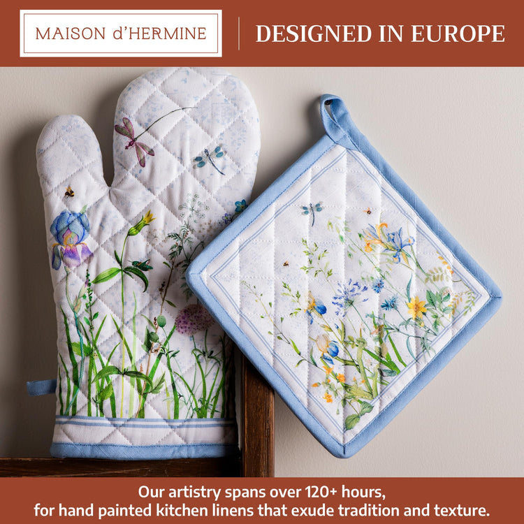100% Cotton Oven Mitt & Pot Holder Set