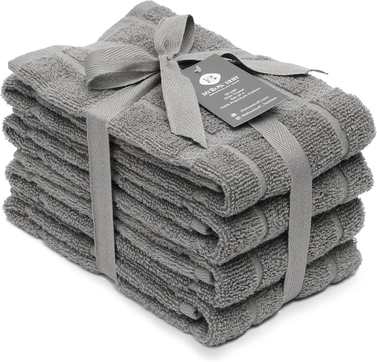 100% Cotton Terry Dish Towels, 4 Pack Plain, 16 x26 Inches, Super Soft and Absorbent Kitchen Towels, Perfect for Kitchen Cleaning and Dish Washing | Light Gray - Nestoria