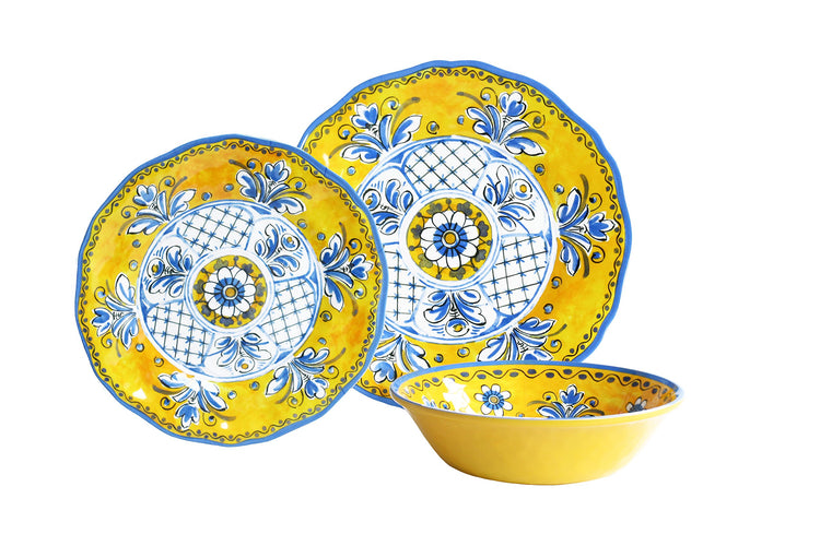 18 Piece Luxury Melamine Dinnerware Set
