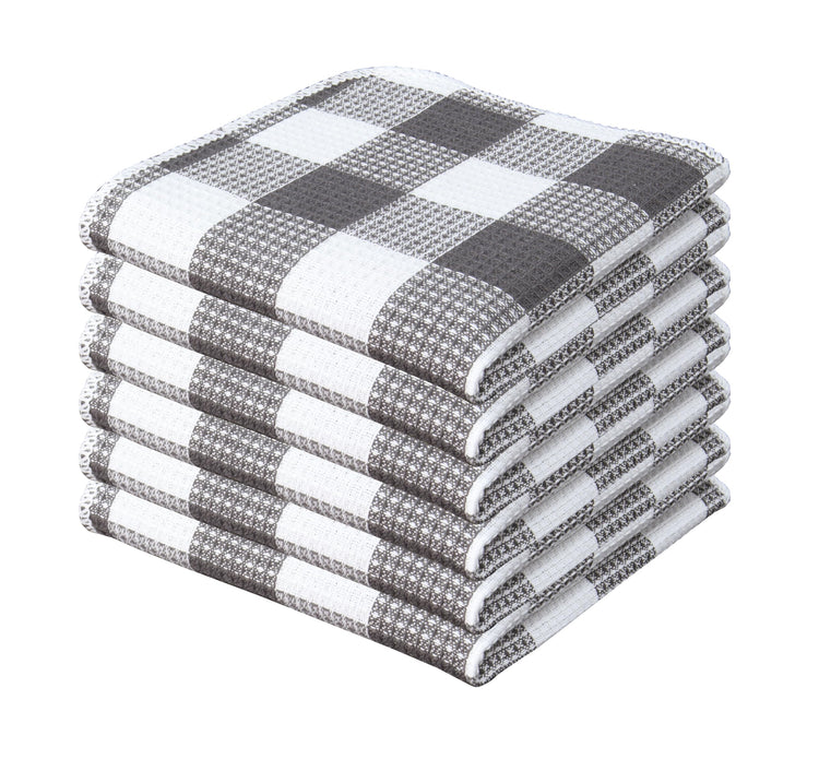 Waffle Weave Plaid Dish Cloths