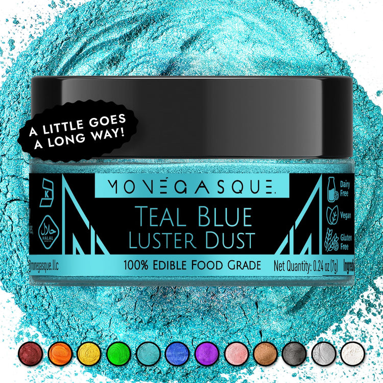 Teal Blue Edible Glitter for Drinks & Cakes