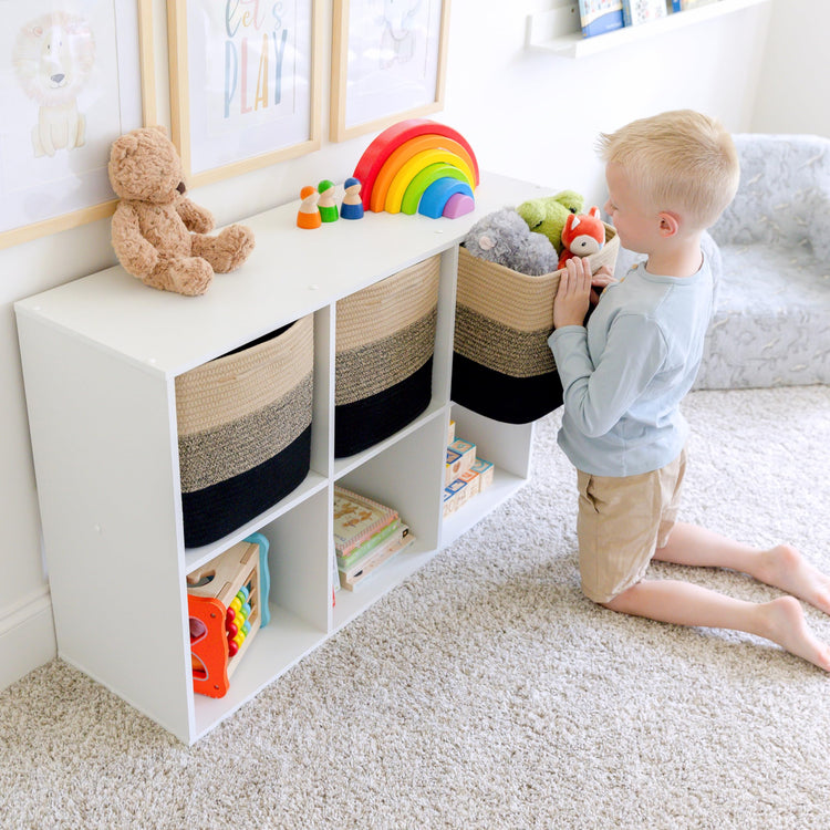 Storage Cubes 11 Inch Cotton Rope Woven Baskets for Organizing (3 Count)