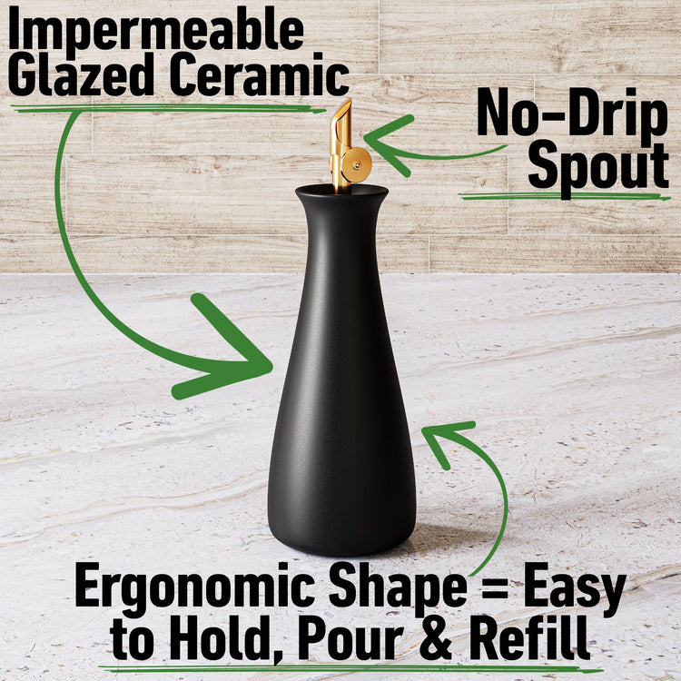 Ceramic Olive Oil Dispenser with Self